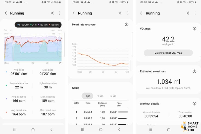 Данные тренировки можно посмотреть в приложении Samsung Health.